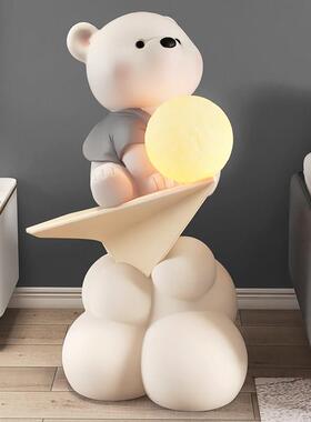 卡通熊大型落地摆件家居饰品客厅电视柜沙发旁装饰灯乔迁新居礼品