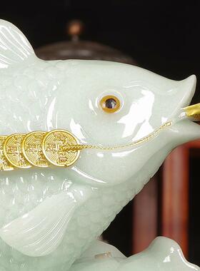 连年有余锦鲤鱼摆件招财金鱼家居客厅电视柜酒柜装饰品送乔迁礼物