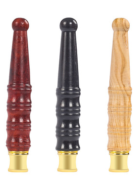 实木过滤烟嘴血檀黑檀崖柏木竹节圆头粗中细三用烟嘴拉杆滤芯过滤