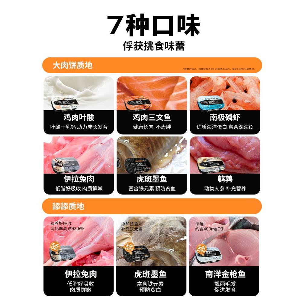 Toptrees领先猫主食罐成猫幼猫营养发腮湿粮零食餐盒舔舔质地罐头-图1