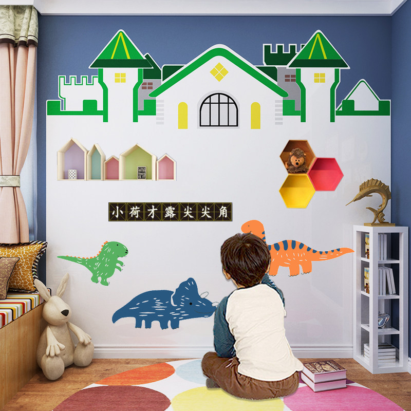 现货速发公主儿童房间布置孩卧室墙面软装饰磁性黑板涂鸦墙贴家用,淘宝优惠券,粉丝福利购,淘宝优惠卷