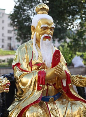 好货寺庙树脂玻璃钢佛像 1米6高坐孔子佛像 金色孔明孔子神像 孔