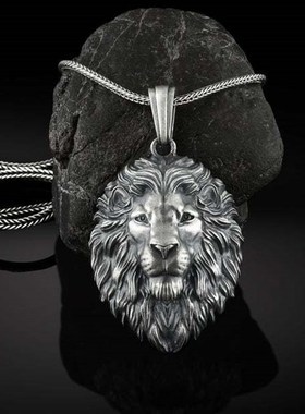 极速Metal Lion Head Pendant Necklace mens hip hoUp Necklace