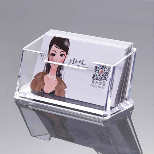 亚克力高级透明名片盒前台展会收纳便携高档车载名片盒商务风名片 - 图2