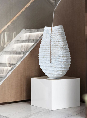 现代简约创意抽象木雕工艺品玄关摆件酒店大堂售楼部装饰雕塑摆设