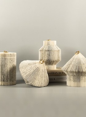 新中式米兰售楼处几m何折纸样板房书房纸雕组合摆件软装设计师配