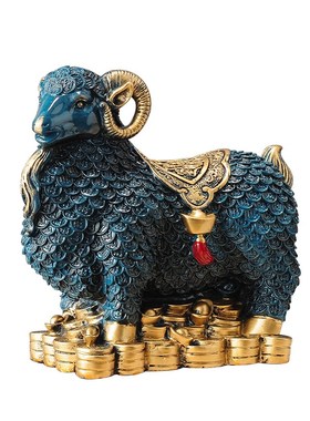 领头羊摆件d客厅玄关柜吉祥物高档十二生肖动物雕塑装饰树脂工艺