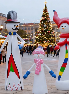 网红圣诞节主题雪人雕塑装饰摆件