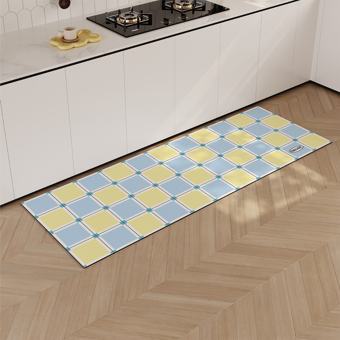 Retro tile diatom mud kitchen floor mat water-absorbent and non-slip