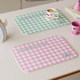 Korean plaid leather waterproof, oil-proof and heat-insulated placemat