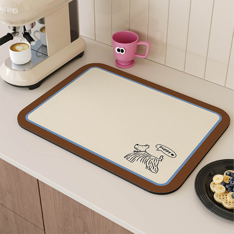 简约中古风沥水垫厨房台面吸水餐垫咖啡机垫子茶垫硅藻泥桌垫杯垫,淘宝优惠券,粉丝福利购,淘宝优惠卷