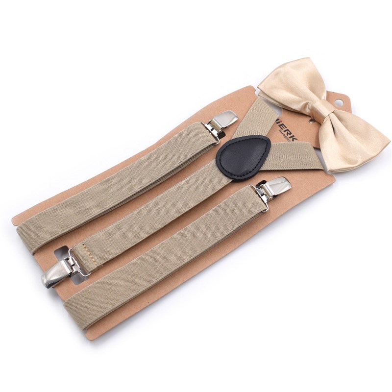 网红Adult men's and women's Y-type monochrome strap clip bow - 图3