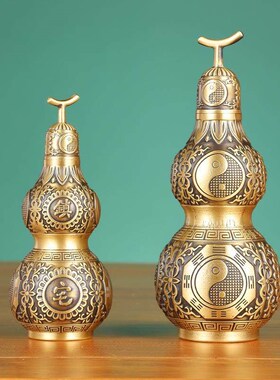 厂家铜葫芦摆件机压开盖铜葫芦开口空心黄铜葫芦镇宅全铜福禄摆件