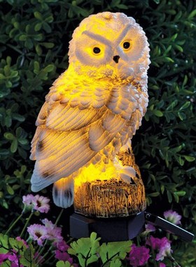 太阳能猫头鹰草坪户外园林别墅装饰景观灯猫头鹰地插灯防雨庭院灯