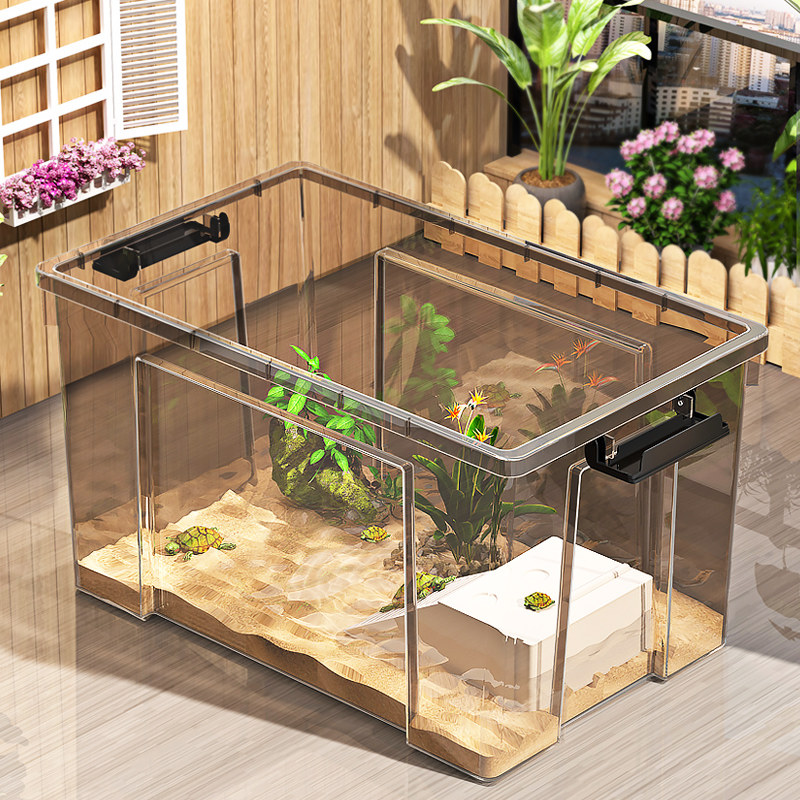 乌龟饲养缸特大号家用带晒台带爬台生态造景塑料带盖防逃逸乌龟缸,淘宝优惠券,粉丝福利购,淘宝优惠卷