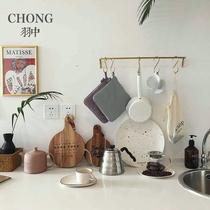 High face value Kitchen Brass Hanging Pole Hook Punch Golden Single Pole Send S Hook Wall Overall Cupboard