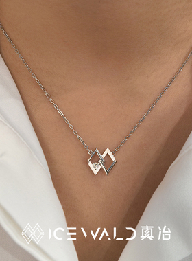 ICEWALD真冶 V字项链吊坠简约金色轻奢叠戴锁骨链