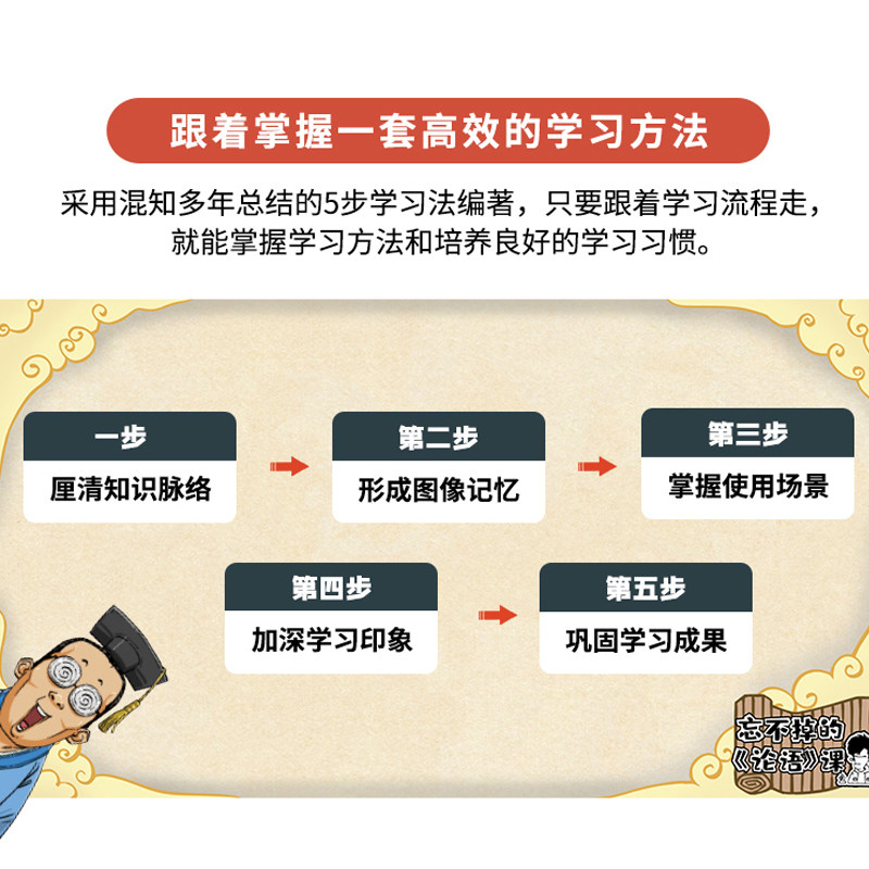 混知漫画忘不掉的论语课 JST知识点有画面 孔子笔记日记 半小时漫画团队陈磊力作漫画论语好玩的动画网课小学生儿童课外传统文化