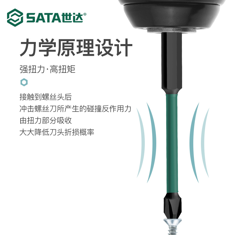 SATA世达批头手电钻批头一字十字电动螺丝刀头加长超硬套装工具 - 图0