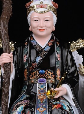 新品树脂仿瓷黑老太太神像黑妈妈佛像家用M客厅祝福人物桌面精致