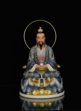 新品三清的佛像道祖神像太上老君元始灵宝天N尊汉白玉佛像居家桌