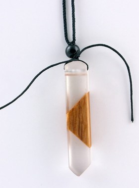 极速Exquisite resin wood stitching wooId necklace color resi