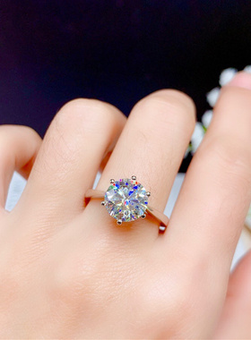 极速Moissanitei Ring 2CT 3CT VVS Lab Diamond With Certififca