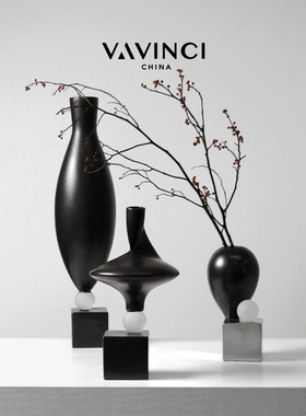 极速梵其简约现代几何陶r瓷摆件客厅餐厅艺术装饰品酒店样板间软