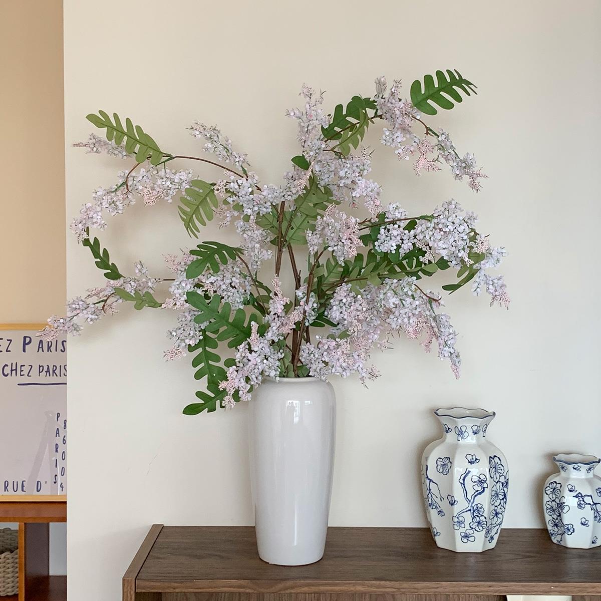 槐蕊仿真花高级感逼真假花装饰陶瓷水培花瓶摆件客厅插花干花花束 - 图3