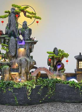 大型假山流水摆件瀑布喷泉循环水景庭院酒店花园露台造景户外鱼池