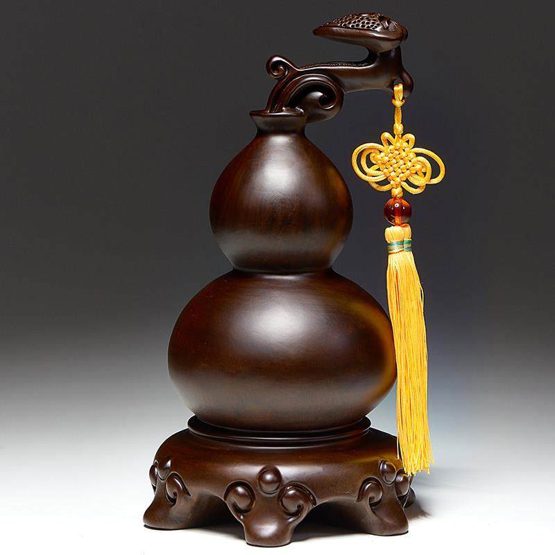 福禄葫芦摆件黑檀实木雕刻中式装饰祝寿礼品客厅玄关电视柜工艺品,淘宝优惠券,粉丝福利购,淘宝优惠卷