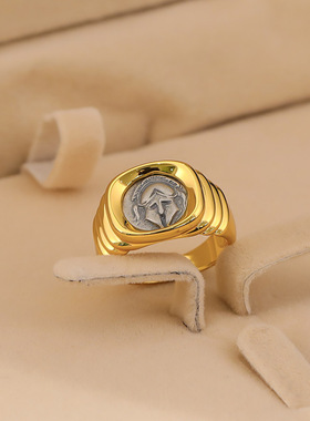 小红书直播斯巴达古币戒指新款抖