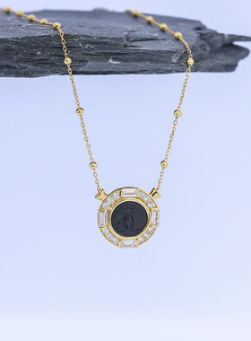 古希腊双面蜜蜂古币项链新款复古