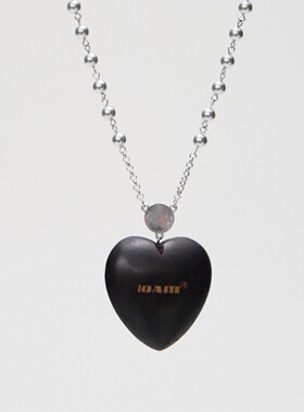 10AMsotiiiiired【9.08上新】小马爱心灰色珍珠长款项链配饰