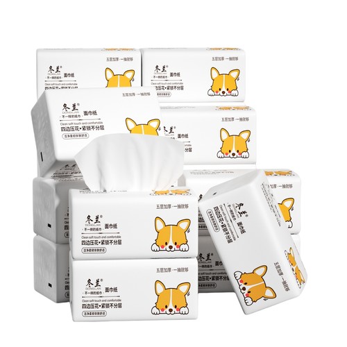 冬兰大包抽纸卡通家用实惠整箱批厨房专用餐巾纸巾厕所纸三元三件 - 图3