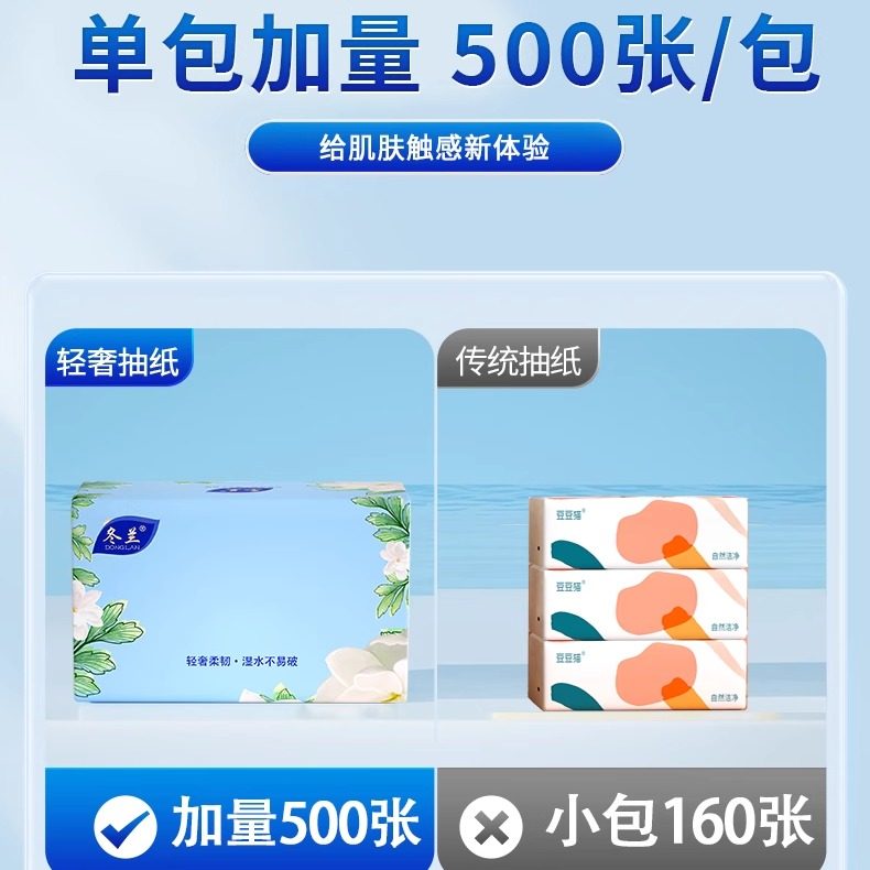 500张纸巾抽纸家用实惠装整箱面巾纸平板卫生纸一分钱餐巾纸,淘宝优惠券,粉丝福利购,淘宝优惠卷