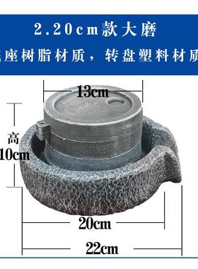 假山流水大磨盘装饰摆件客厅养鱼缸别墅庭院老式石槽流水造景配件