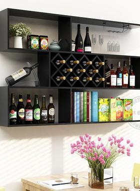 ip9d批发悬实木酒架酒柜墙上置物架餐厅吧台挂式简约壁挂墙壁装饰