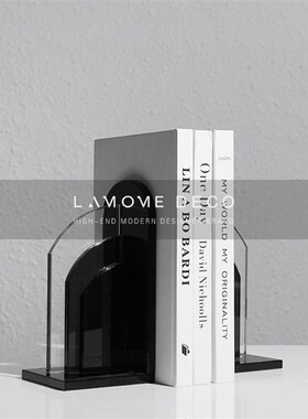 简约现代星空蓝色水晶几何书档摆件装饰品书房样板房桌面书靠摆设