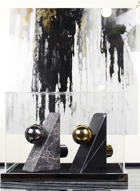 样板间书房书架置物架装饰品书桌陈设摆件后现代轻奢家居饰品