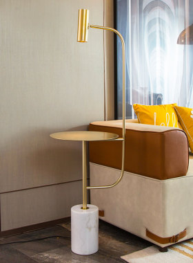 北欧落地灯摆件样板间客厅沙发灯卧室床头收纳轻奢大理石立式地灯