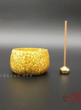 极速实心斑铜香炉花斑铜香炉小铜缸摆件黄斑铜盘笔洗铜器铜炉收藏