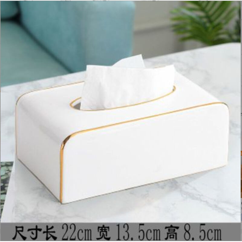 欧式陶瓷创意纸巾盒纸抽盒遥控器抽纸盒家居多功能纸巾盒收纳盒 - 图0