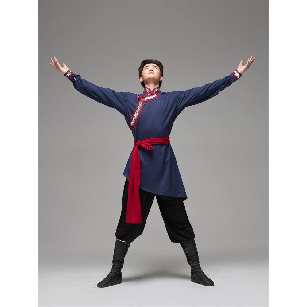 蒙古舞蹈演出服男士艺考表演服装少数民族成人蒙族练习考级练功服