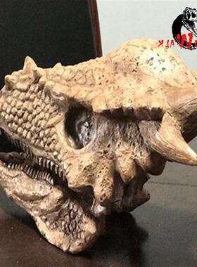 博物馆古生物仿真恐龙头化石骨架化石模型恐龙玻璃钢雕塑厂家