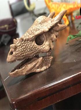博物馆古生物仿真恐龙头化石骨架化石模型恐龙玻璃钢雕塑厂家