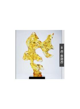 酒店玄关办公室创意桌面摆件透明树脂太湖石雕塑现代抽象客厅装饰