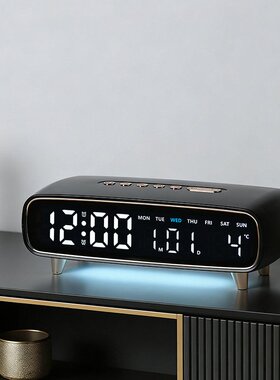 新款轻奢家居礼品LED电子时钟多功能时钟氛围床头闹钟2819