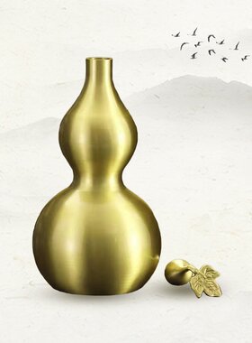 纯铜葫芦挂件好运开口铜葫芦挂饰摆件纯铜五帝钱汽车装饰厂家