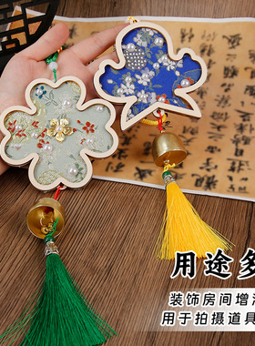 仿宋锦珍珠风铃手工diy材料包新中式手工铃铛挂饰新年春节活动团